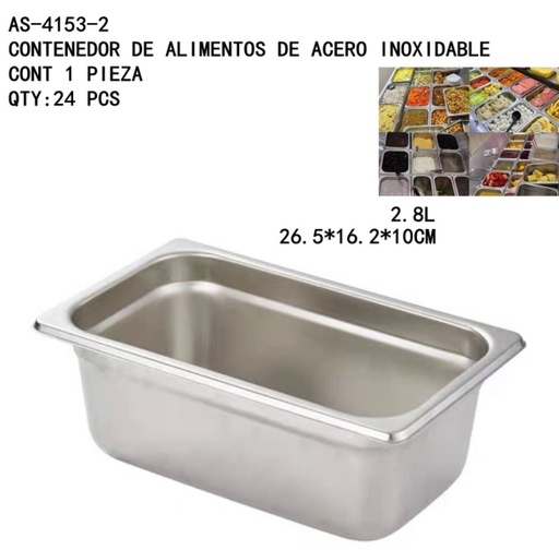[AS-4153-2 [24 PZS/CAJA]] [AS-4153-2]CONTENEDOR DE ALIMENTOS DE ACERO INOXIDABLE 