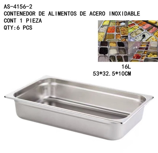 [AS-4156-2 [6 PZS/CAJA]] [AS-4156-2]CONTENEDOR DE ALIMENTOS DE ACERO INOXIDABLE 