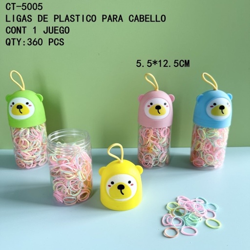 [CT-5005 [360 PZS/CAJA]] [CT-5005]LIGAS DE PLASTICO PARA CABELLO 