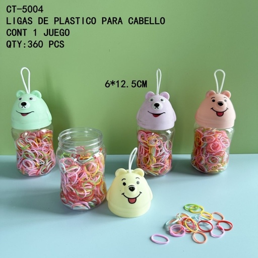 [CT-5004 [360 PZS/CAJA]] [CT-5004]LIGAS DE PLASTICO PARA CABELLO 