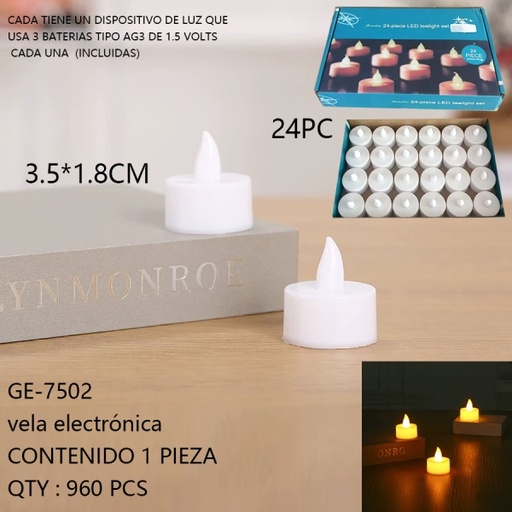 [GE-7502[960PZS/CAJA]] [GE-7502]vela electrónica 