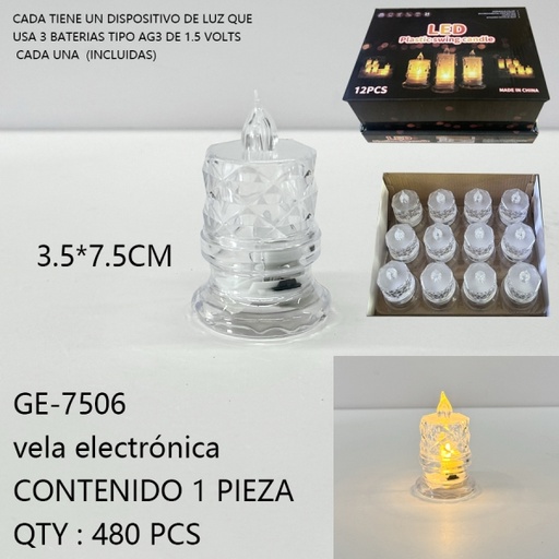 [GE-7506[480PZS/CAJA]] [GE-7506]vela electrónica 