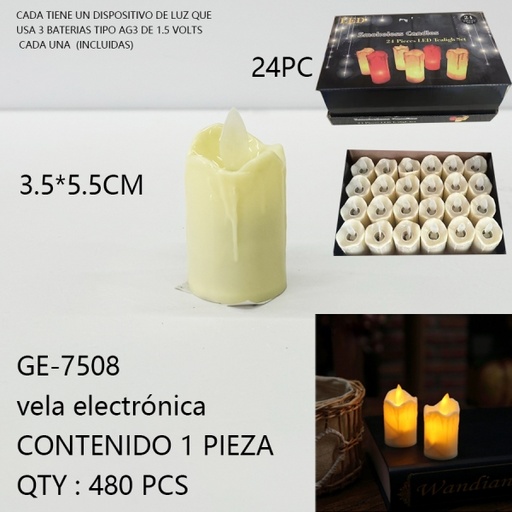 [GE-7508[480PZS/CAJA]] [GE-7508]vela electrónica 
