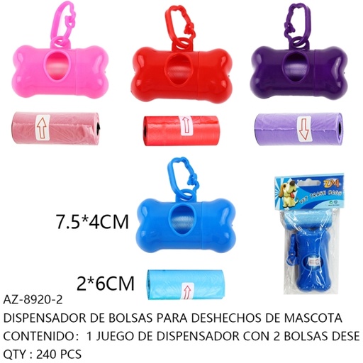 [AZ-8920-2[240PZS/CAJA]] [AZ-8920-2]DISPENSADOR DE BOLSAS PARA DESHECHOS DE MASCOTA 