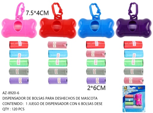 [AZ-8920-6[120PZS/CAJA]] [AZ-8920-6]DISPENSADOR DE BOLSAS PARA DESHECHOS DE MASCOTA 