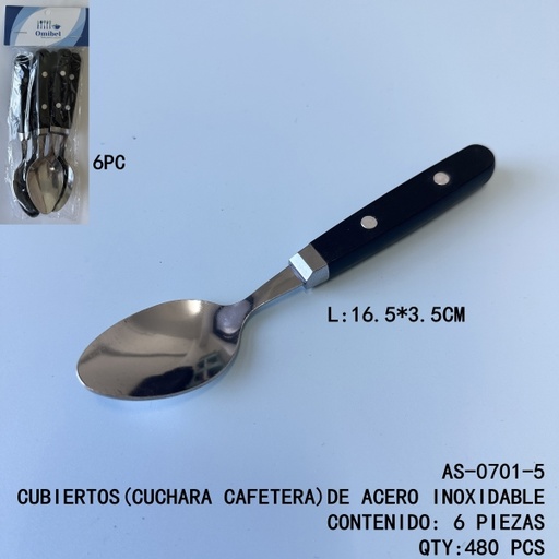 [AS-0701-5[480PZS/CAJA]] [AS-0701-5]CUBIERTOS(CUCHARA CAFETERA)DE ACERO INOXIDABLE 