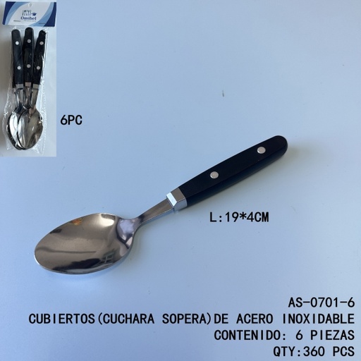 [AS-0701-6[360PZS/CAJA]] [AS-0701-6]CUBIERTOS(CUCHARA SOPERA)DE ACERO INOXIDABLE 