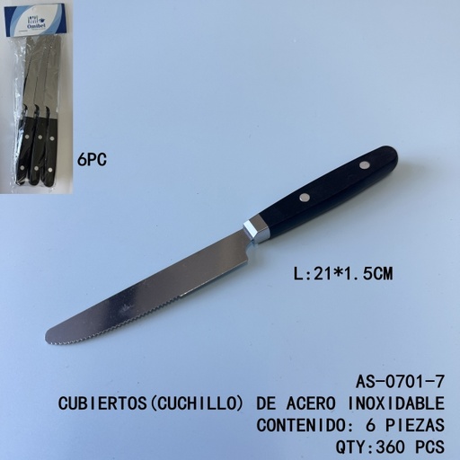 [AS-0701-7[360PZS/CAJA]] [AS-0701-7]CUBIERTOS(CUCHILLO) DE ACERO INOXIDABLE 