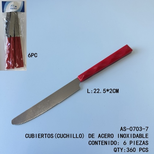 [AS-0703-7[360PZS/CAJA]] [AS-0703-7]CUBIERTOS(CUCHILLO) DE ACERO INOXIDABLE 