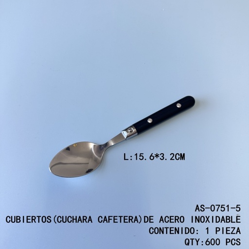 [AS-0751-5[600PZS/CAJA]] [AS-0751-5]CUBIERTOS(CUCHARA CAFETERA)DE ACERO INOXIDABLE 