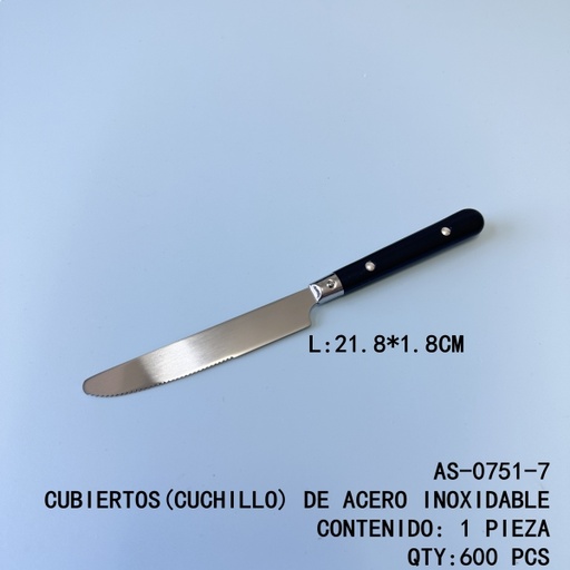 [AS-0751-7[600PZS/CAJA]] [AS-0751-7]CUBIERTOS(CUCHILLO) DE ACERO INOXIDABLE 