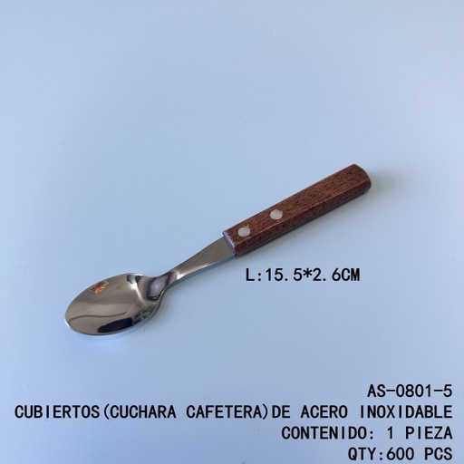 [AS-0801-5[600PZS/CAJA]] [AS-0801-5]CUBIERTOS(CUCHARA CAFETERA)DE ACERO INOXIDABLE 