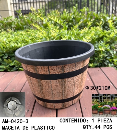 [AM-0420-3[44PZS/CAJA]] [AM-0420-3]MACETA DE PLASTICO 