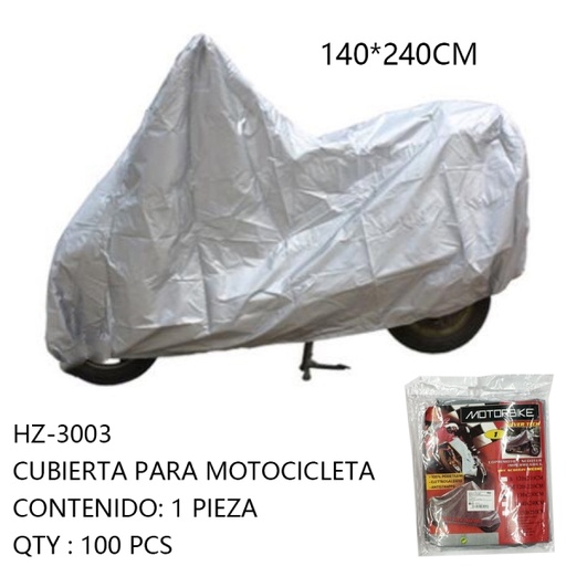 [HZ-3003[100PZS/CAJA]] [HZ-3003]CUBIERTA PARA MOTOCICLETA 