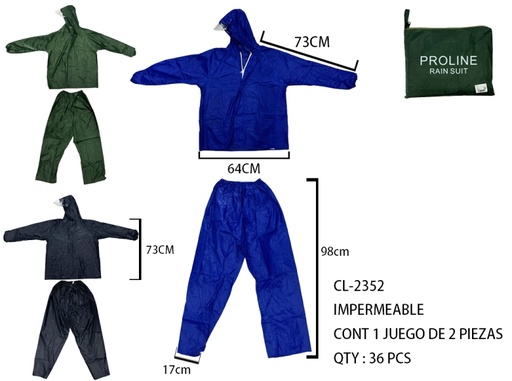 [CL-2352[36PZS/CAJA]] [CL-2352]IMPERMEABLE 