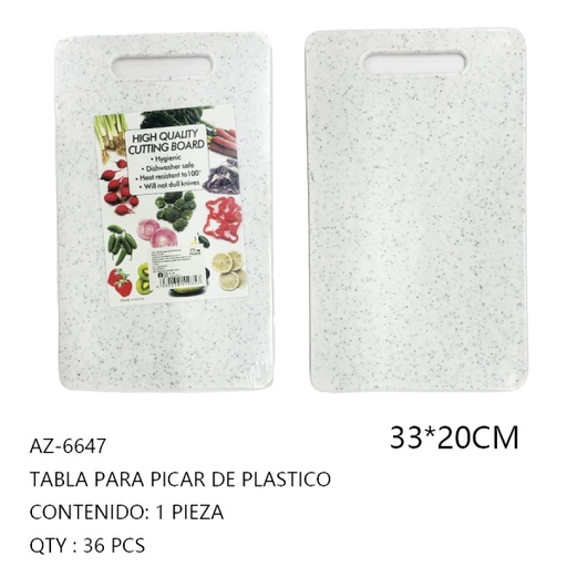 [AZ-6647[36PZS/CAJA]] [AZ-6647]TABLA PARA PICAR DE PLASTICO 