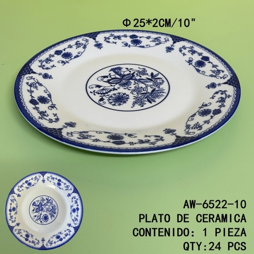 [AW-6522-10[24PZS/CAJA]] [AW-6522-10]PLATO DE CERAMICA 