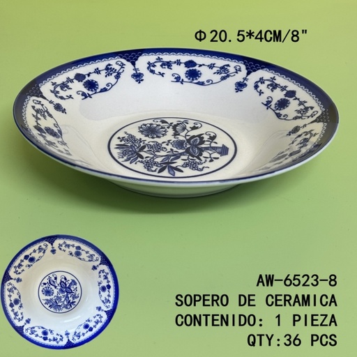 [AW-6523-8[36PZS/CAJA]] [AW-6523-8]SOPERO DE CERAMICA 