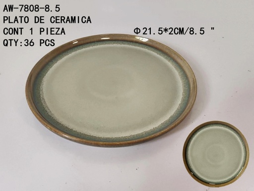 [AW-7808-8.5[36PZS/CAJA]] [AW-7808-8.5]PLATO DE CERAMICA 