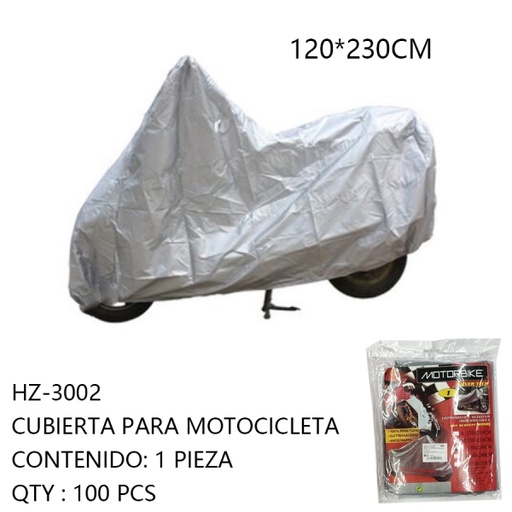 [HZ-3002[100PZS/CAJA]] [HZ-3002]CUBIERTA PARA MOTOCICLETA 