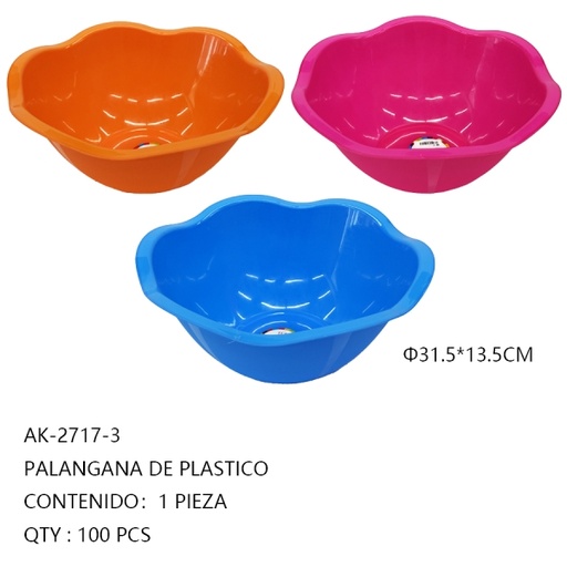 [AK-2717-3[100PZS/CAJA]] [AK-2717-3]PALANGANA DE PLASTICO 