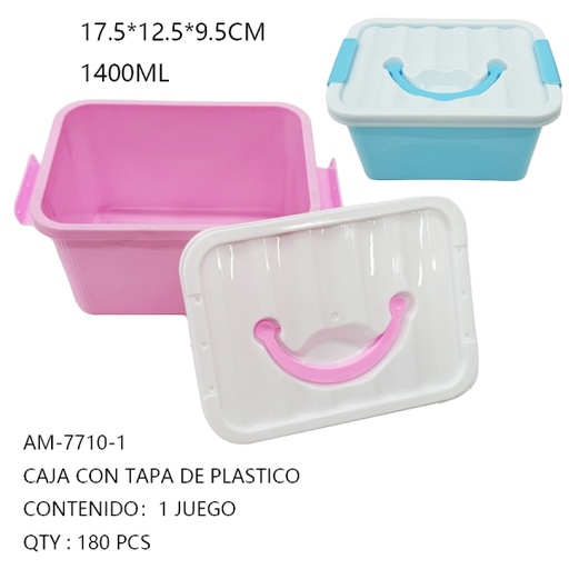 [AM-7710-1[180PZS/CAJA]] [AM-7710-1]CAJA CON TAPA DE PLASTICO 