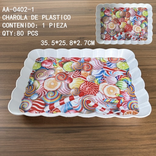 [AA-0402-1[80PZS/CAJA]] [AA-0402-1] CHAROLA DE PLASTICO 