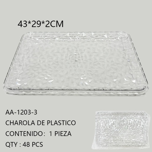 [AA-1203-3[48PZS/CAJA]] [AA-1203-3]CHAROLA DE PLASTICO 