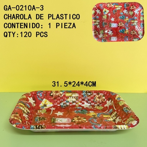 [GA-0210A-3[120PZS/CAJA]] [GA-0210A-3]CHAROLA DE PLASTICO 