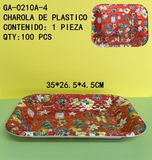 [GA-0210A-4[100PZS/CAJA]] [GA-0210A-4]CHAROLA DE PLASTICO 