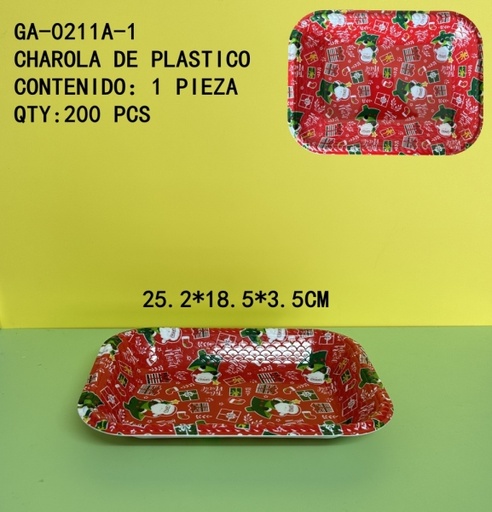 [GA-0211A-1[200PZS/CAJA]] [GA-0211A-1]CHAROLA DE PLASTICO 