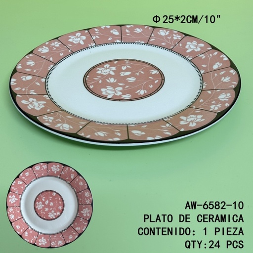 [AW-6582-10[24PZS/CAJA]] [AW-6582-10]PLATO DE CERAMICA 