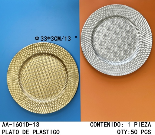 [AA-1601D-13[50PZS/CAJA]] [AA-1601D-13]PLATO DE PLASTICO 