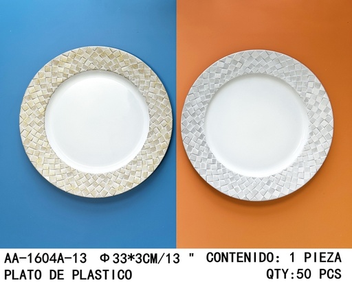 [AA-1604A-13[50PZS/CAJA]] [AA-1604A-13]PLATO DE PLASTICO 