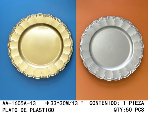 [AA-1605A-13[50PZS/CAJA]] [AA-1605A-13]PLATO DE PLASTICO 