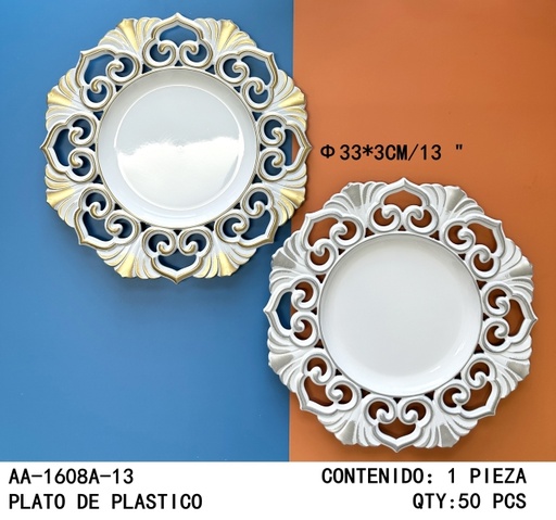 [AA-1608A-13[50PZS/CAJA]] [AA-1608A-13]PLATO DE PLASTICO 