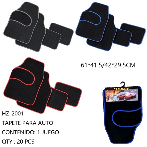 [HZ-2001[20PZS/CAJA]] [HZ-2001]TAPETE PARA AUTO 