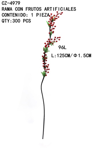 [CZ-4979[300PZS/CAJA]] [CZ-4979]RAMA CON FRUTOS ARTIFICIALES 
