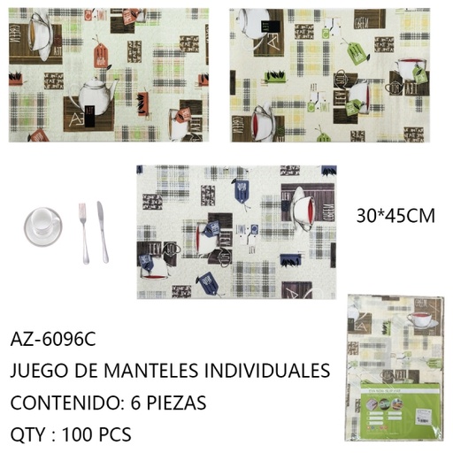 [AZ-6096C[100PZS/CAJA]] [AZ-6096C]JUEGO DE MANTELES INDIVIDUALES 