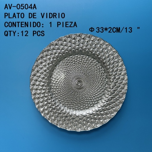 [AV-0504A[12PZS/CAJA]] [AV-0504A]PLATO DE VIDRIO 