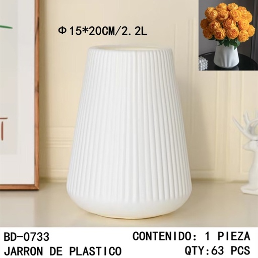 [BD-0733[63PZS/CAJA]] [BD-0733]JARRON DE PLASTICO 