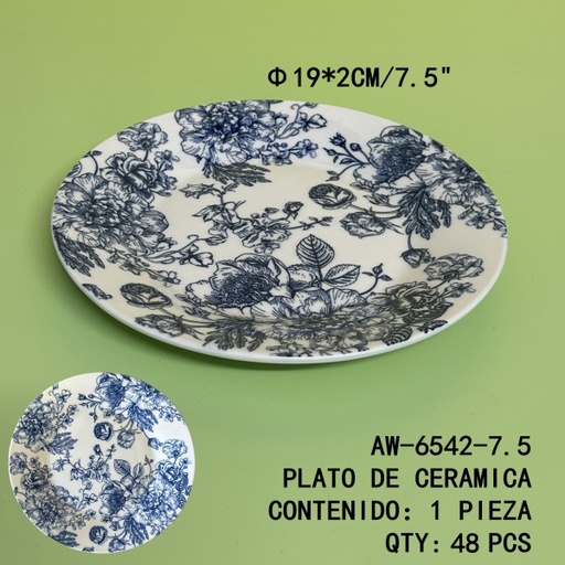 [AW-6542-7.5[48PZS/CAJA]] [AW-6542-7.5]PLATO DE CERAMICA 