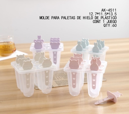 [AK-4511[60PZS/CAJA]] [AK-4511]MOLDE PARA PALETAS DE HIELO DE PLASTICO 