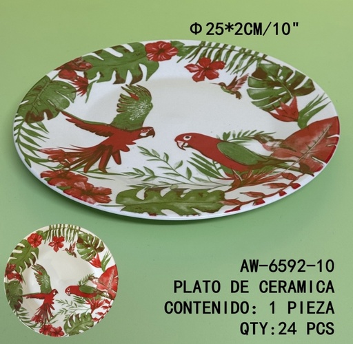 [AW-6592-10[24PZS/CAJA]] [AW-6592-10]PLATO DE CERAMICA 