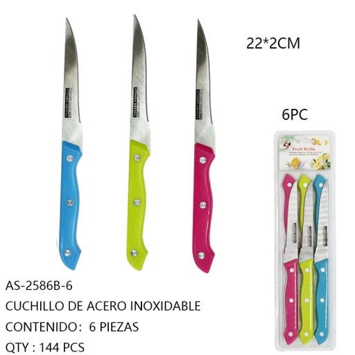 [AS-2586B-6[144PZS/CAJA]] [AS-2586B-6] CUCHILLO DE ACERO INOXIDABLE 