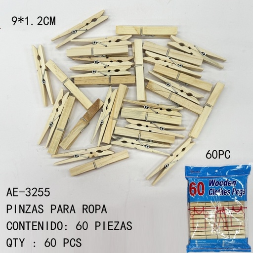 [AE-3255[60PZS/CAJA]] [AE-3255]PINZAS PARA ROPA 