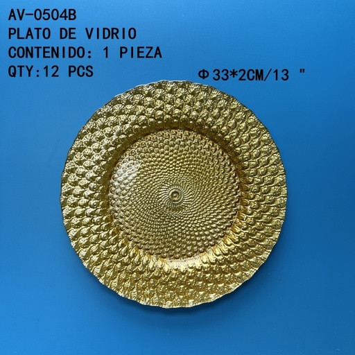 [AV-0504B[12PZS/CAJA]] [AV-0504B]PLATO DE VIDRIO 