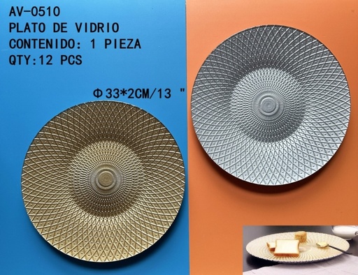 [AV-0510[12PZS/CAJA]] [AV-0510]PLATO DE VIDRIO 