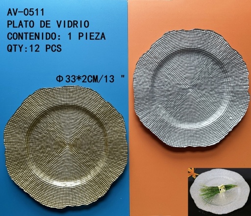 [AV-0511[12PZS/CAJA]] [AV-0511]PLATO DE VIDRIO 
