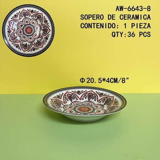 [AW-6643-8[36PZS/CAJA]] [AW-6643-8]SOPERO DE CERAMICA 